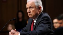 Jeff Sessions testifying to the Senate Intelligence Committee on June 13.
