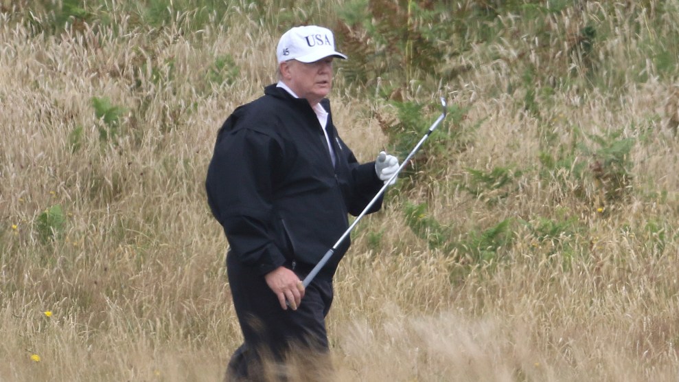 Trump golfing