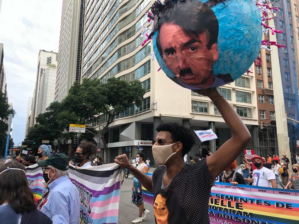 Demonstration against Brazil's government in Rio de Janeiro.
