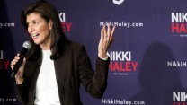 Republican presidential candidate Nikki Haley speaks in Spartanburg, South Carolina.