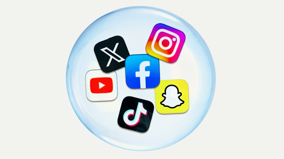 Social media app icons for Facebook, TikTok, Snapchat, X, Youtube, and Instagram appear protected by a bubble.