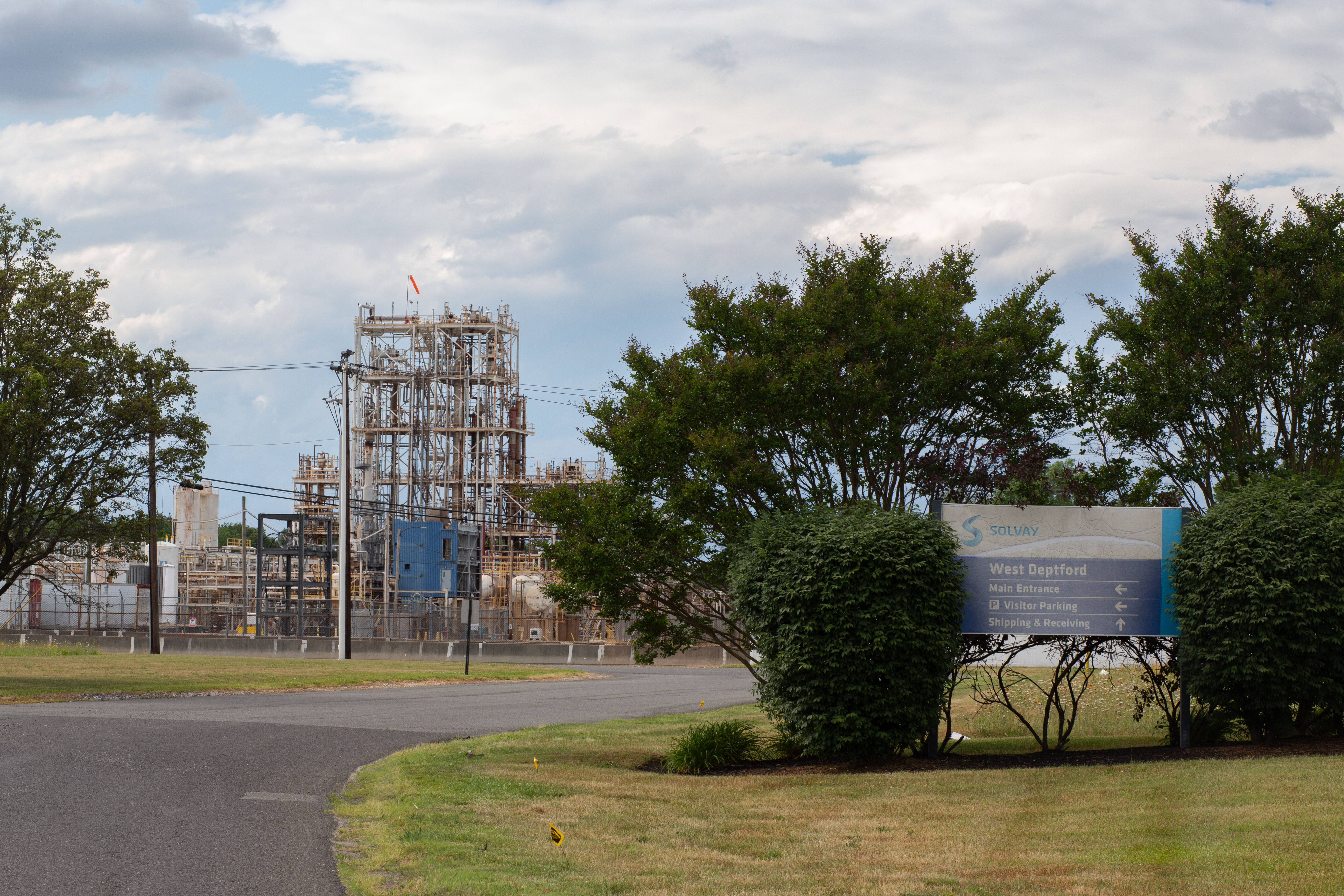 Distant view of battery manufacturing plant.