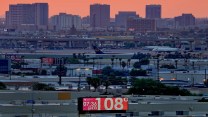 Dusk over the airport in Arizona