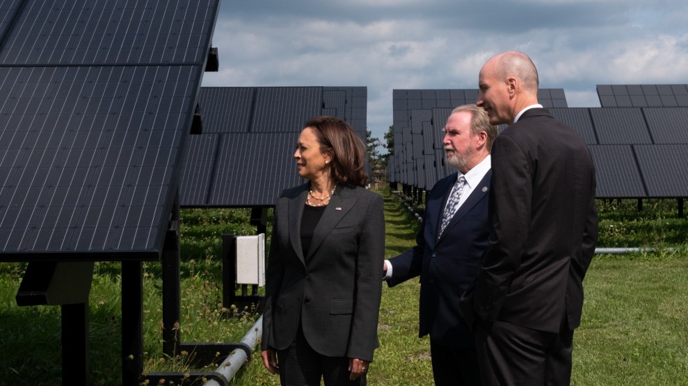 Vice President Kamala Harris looking at Solar Panels in Buffalo, NY.