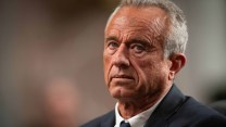 A focused headshot of Robert F. Kennedy Jr's head with a blurry background