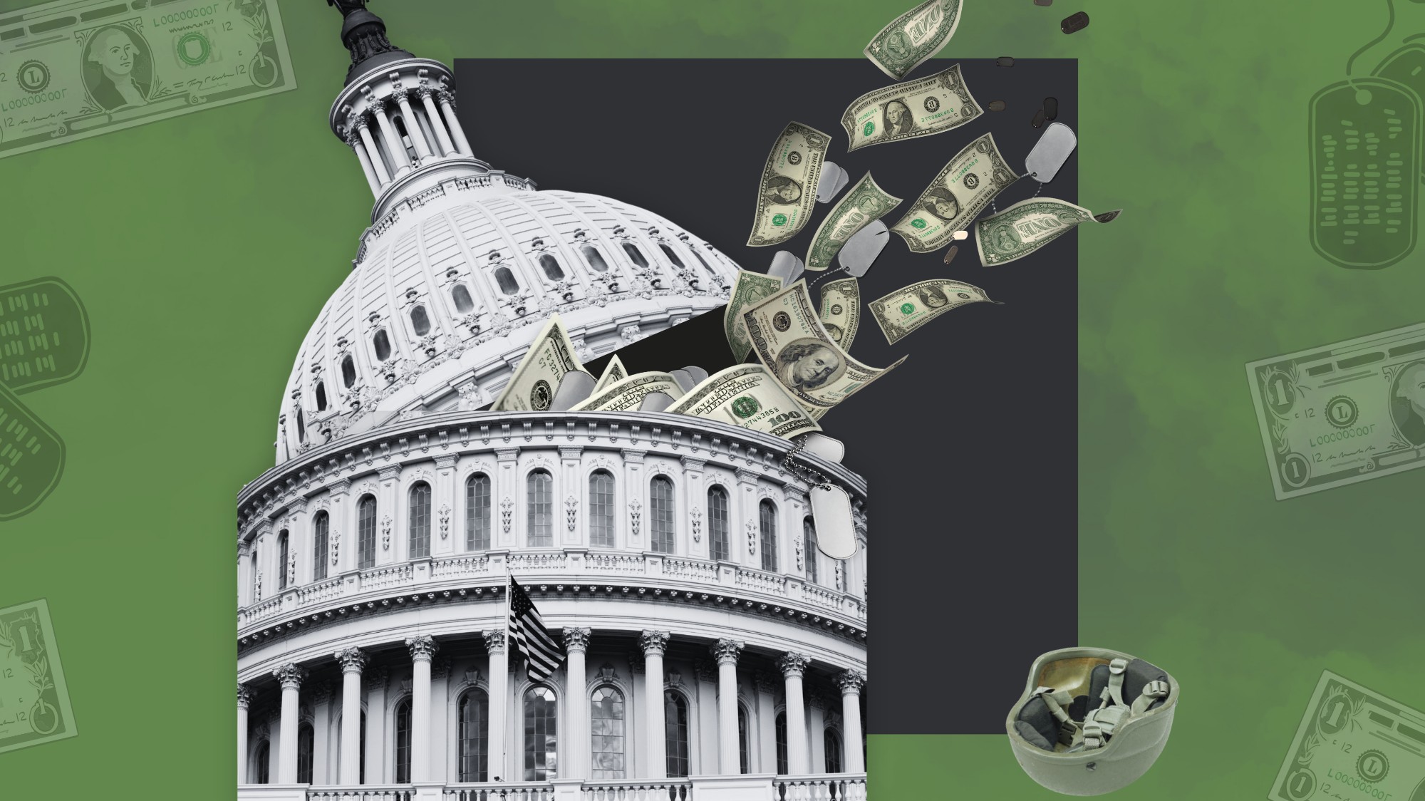 US Capitol building is ajar as money and veteran tags fly out