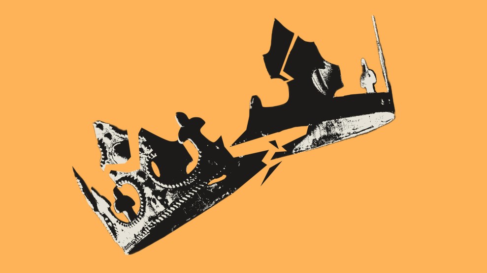 Broken crown on an orange background