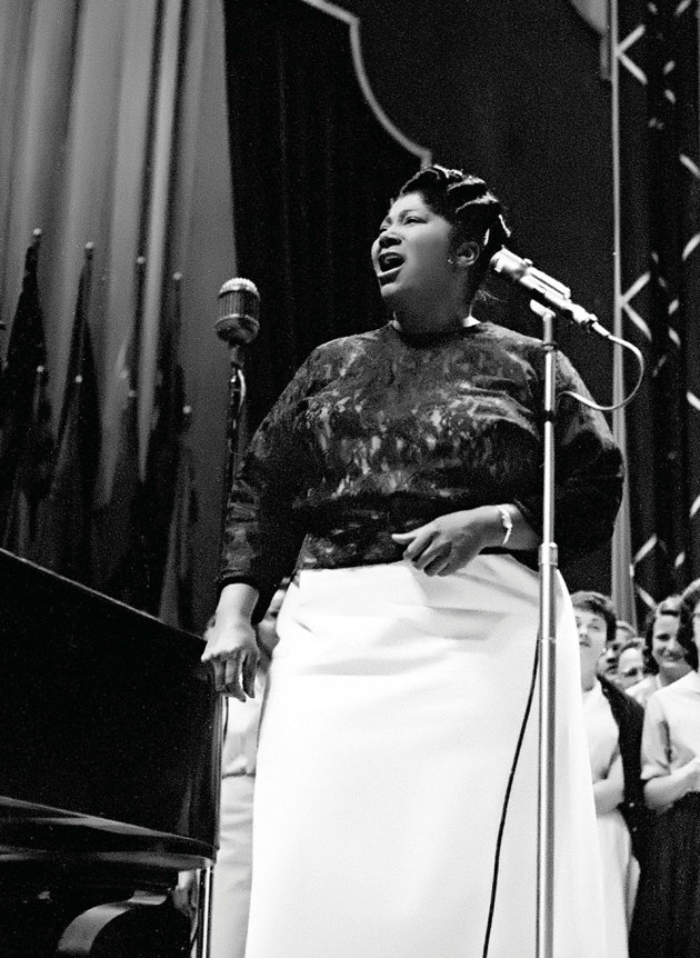 Mahalia Jackson preaches to the choir at a Rotary International Convention, New York City, June 1959