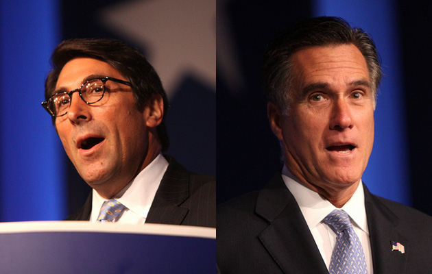 Jay Sekulow, left, and Mitt Romney. Flickr/Gage Skidmore