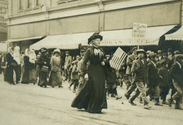Mary Harris "Mother" Jones, marching for workers' rights in Trinidad, Colorado, circa 1910.